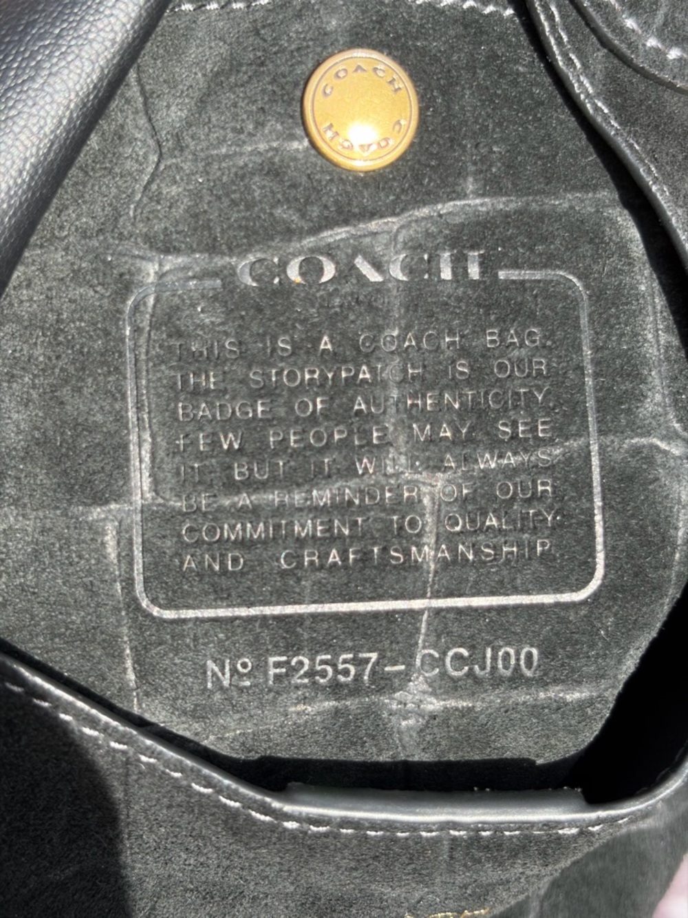 Coach Brooklyn 28 Shoulder Bag Croc Embossed Black Suede NWOT - Picture 7 of 17